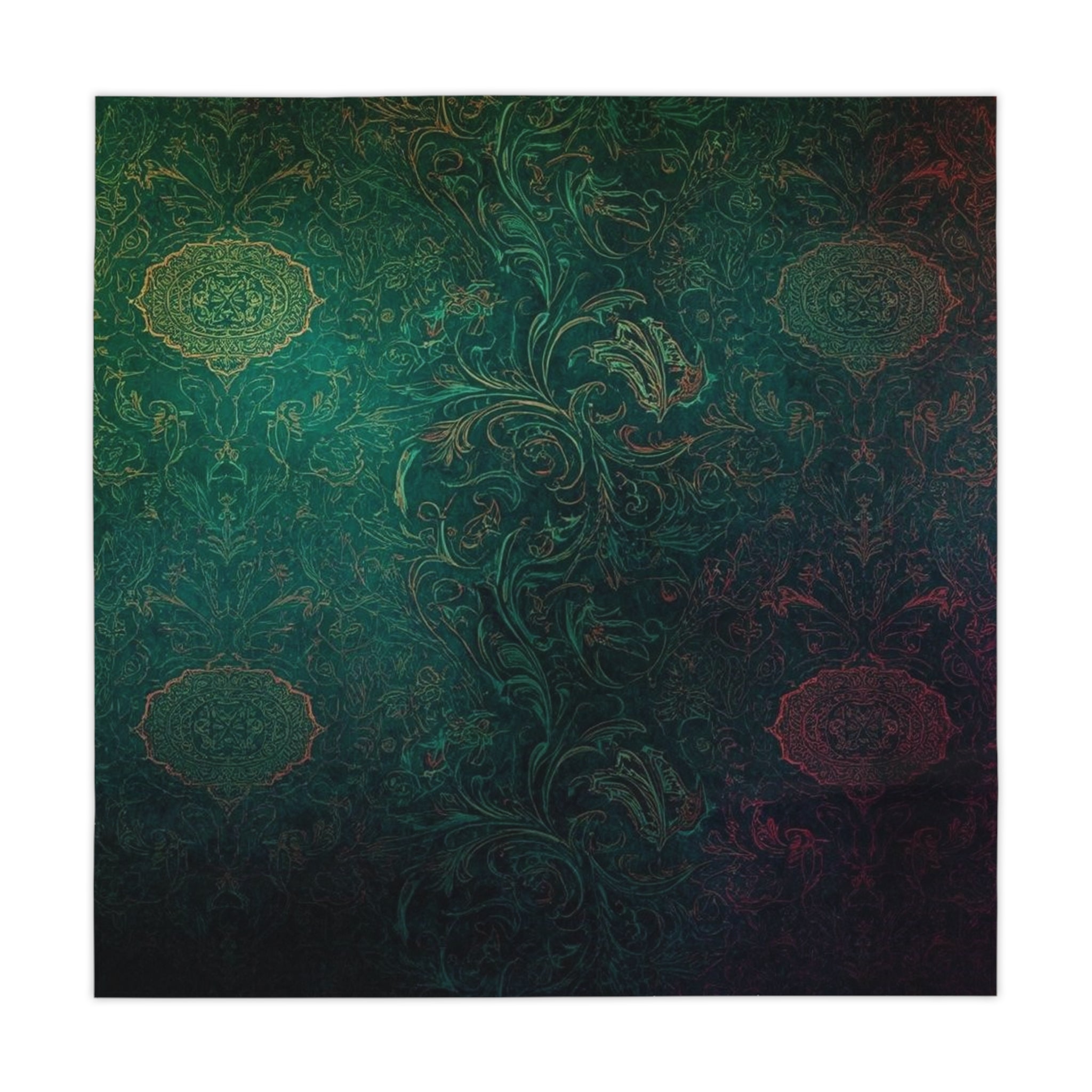 Elegant Green Vintage Patterned Tablecloth Rosetta - Rosetta Creative Boutique
